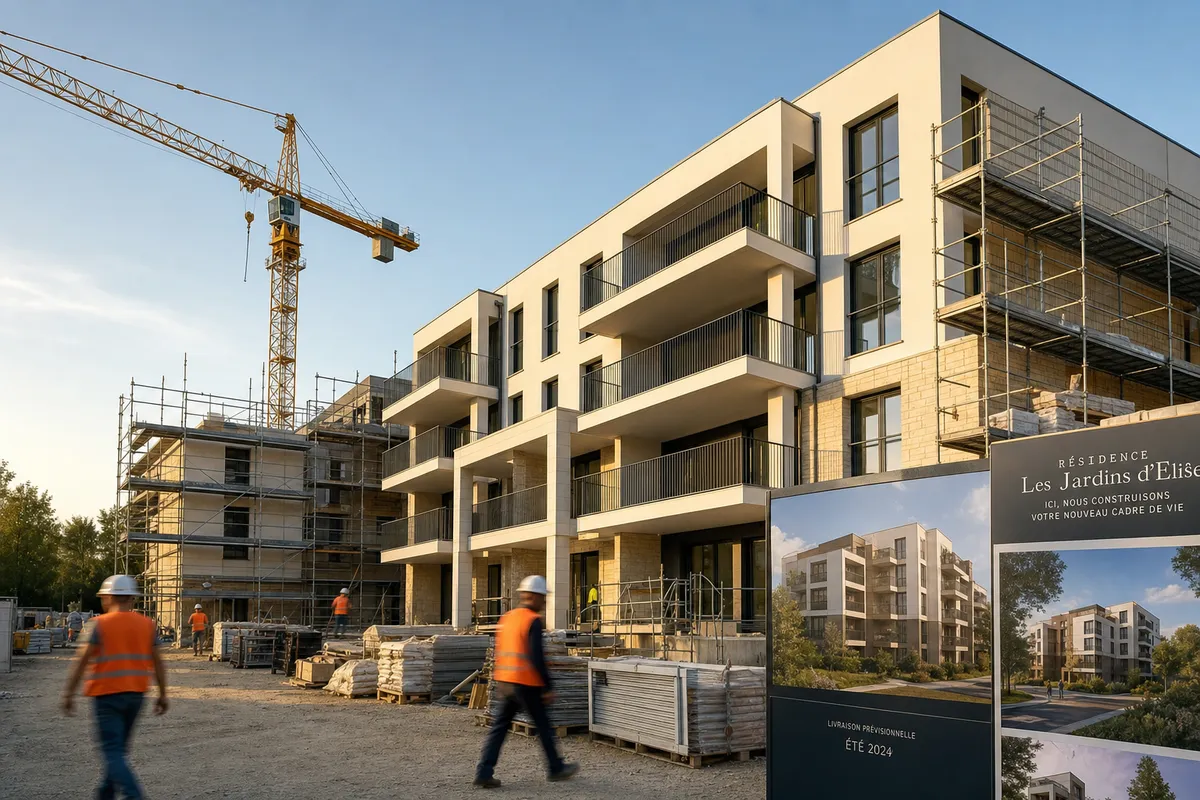Chantier d'une résidence neuve presque achevée